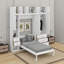Lit escamotable simple avec casiers et armoires