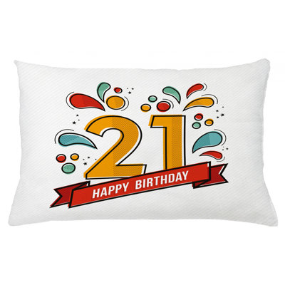 21St Birthday Indoor / Outdoor Lumbar Pillow Cover