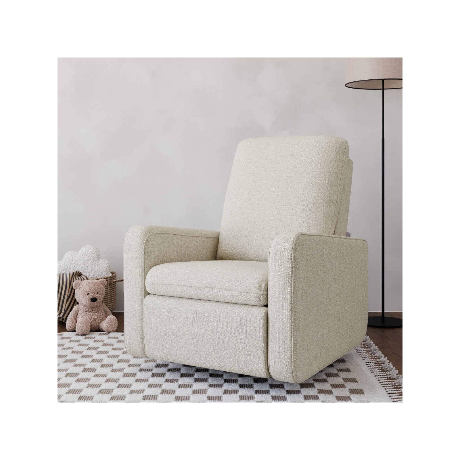 Teddi Power Recliner With USB, Dune Basketweave