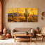 Cactus, paysage désertique avec cactus et montagnes, ensemble de 3 impressions sur toile-572122627