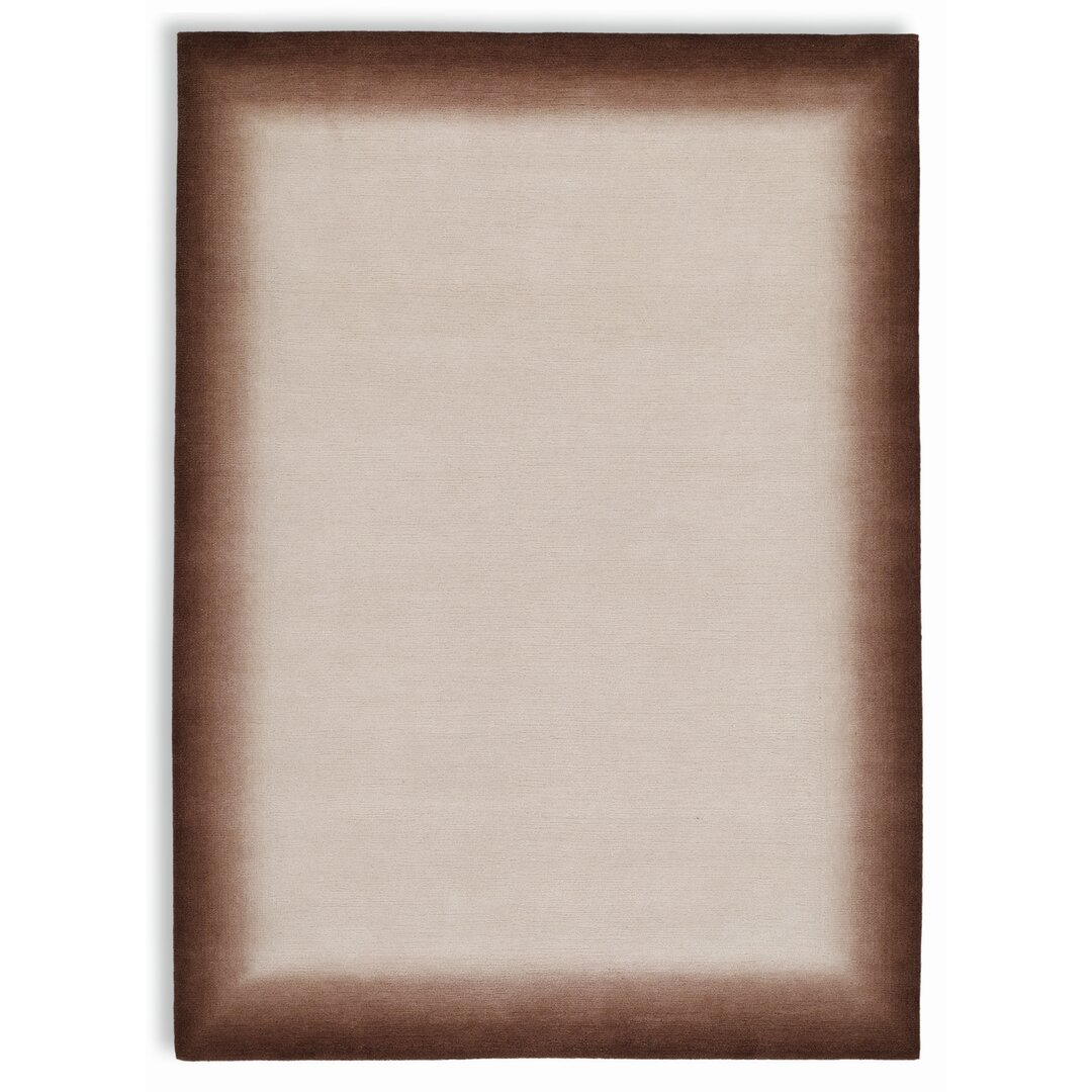 Handgefertigter Teppich Kyla aus Wolle in Beige