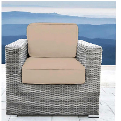 Fauteuil club en osier Minnesota - gris - # 5476 beige