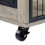 Table d'appoint spacieuse pour chien avec roues transportables, grise, l 38,68 po x P 25,5 po H 27,36 po, portes doubles et roulettes à plateau relevable polyvalentes, pour l'interaction avec les animaux de compagnie