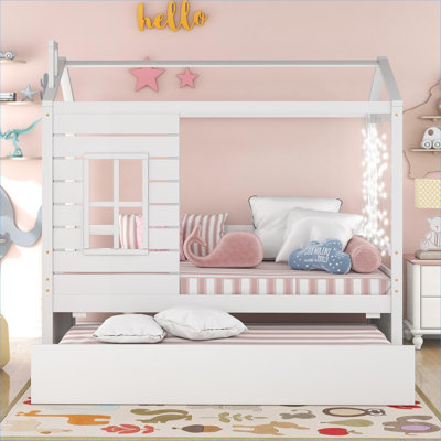 Lit plateforme simple en bois massif avec lit gigogne simple Clean
