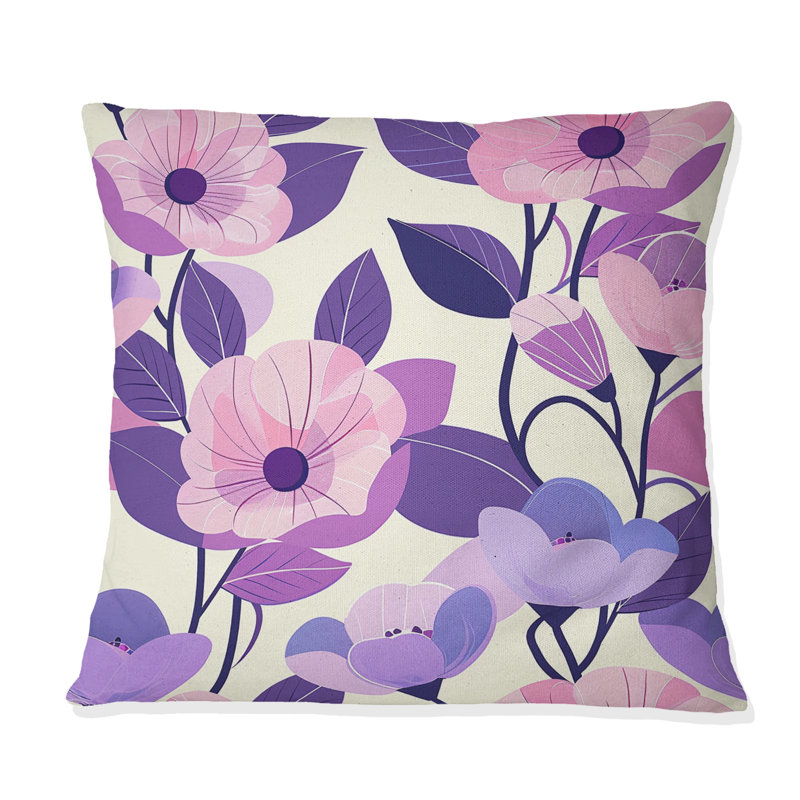 Coussin décoratif mauve rose, H 16 po x l 16 po