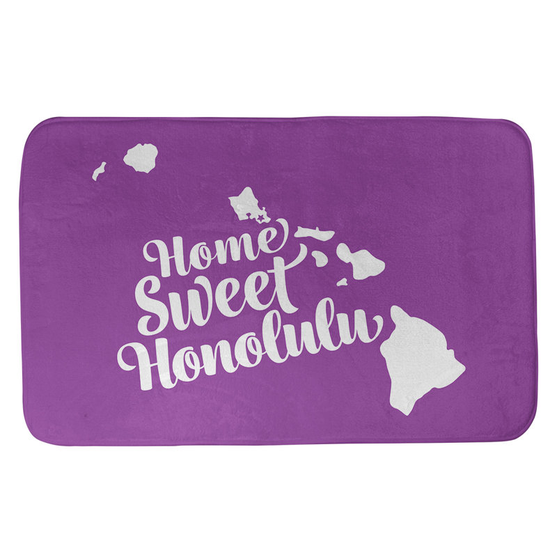 Tapis pour salle de bain honolulu hawaii, l 17 po x L 21 po, Violet