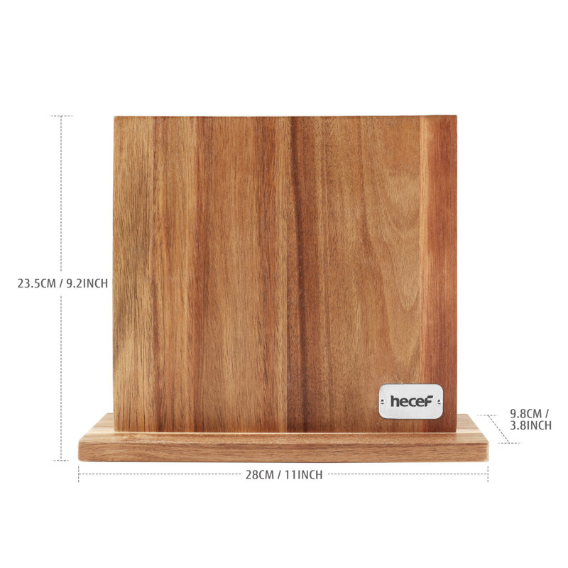 Porte-couteaux magnétique en bois d'acacia Hecef Powerful Magnetic Powerful