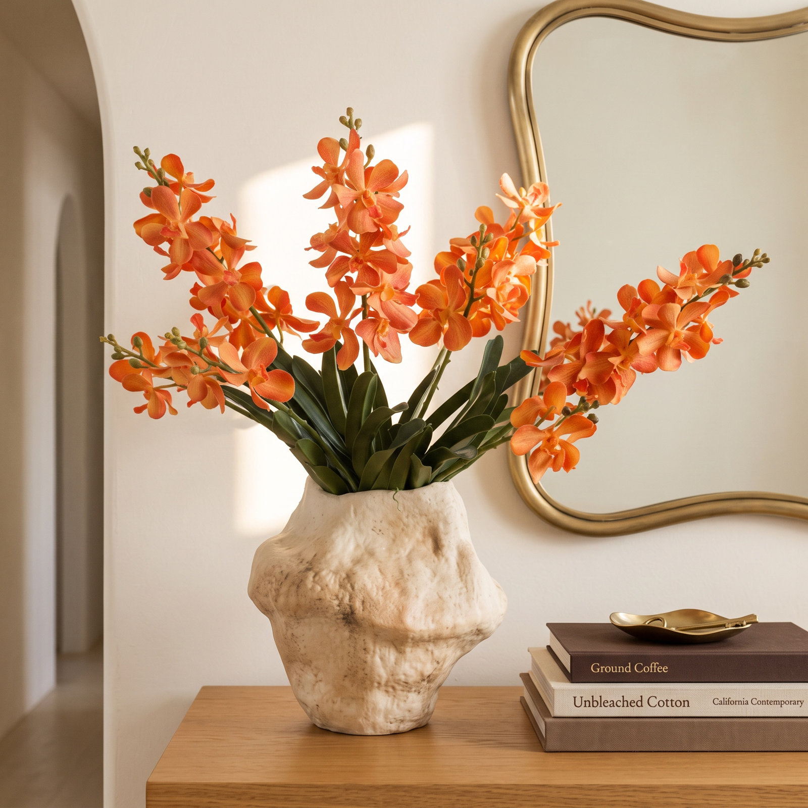 Vanda Orchid Floral Stems, Orange