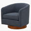 Chaise pivotante en tissu et bois-54910567
