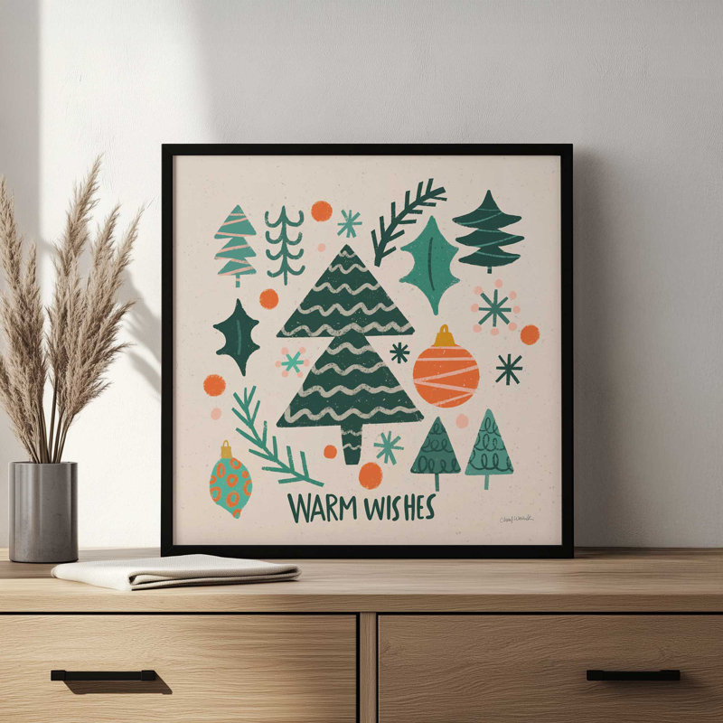 «Warm Wishes IV» par Cheryl Warrick, reproduction d'art, H 36 po x l 36 po, Érable
