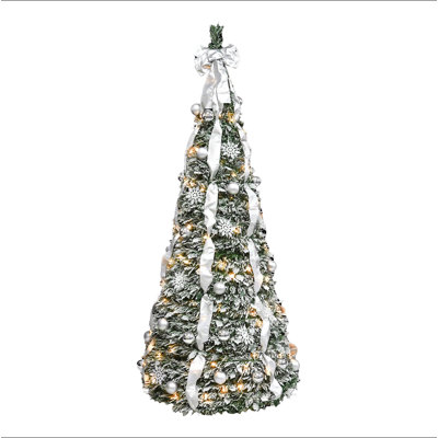Arbre de Noël artificiel escamotable 7 pi avec 200 lumières chaudes