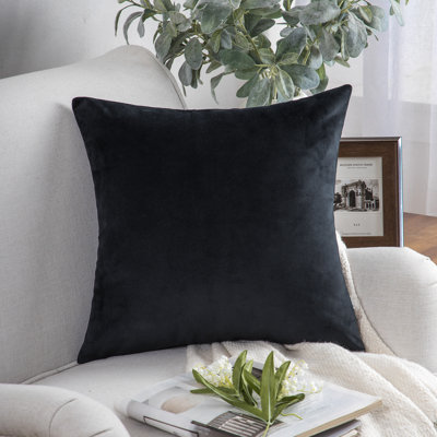Velvet Decorative Throw Pillows, Solid Soft Decorative Cushion
