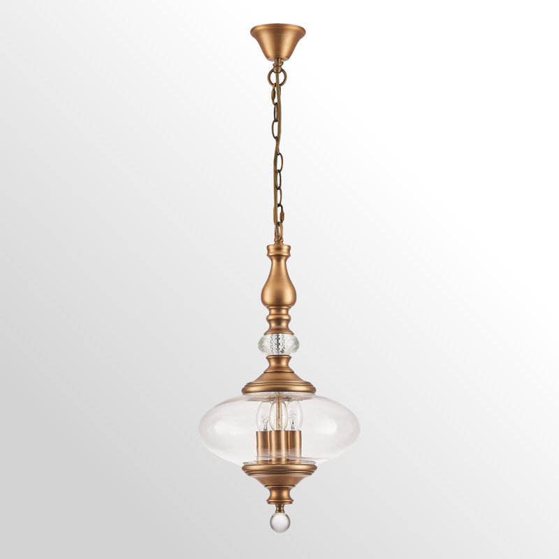 Luminaire suspendu à 3 lumières pour îlot de cuisine l 11,8 po H 23,6 po homologué UL, Gold