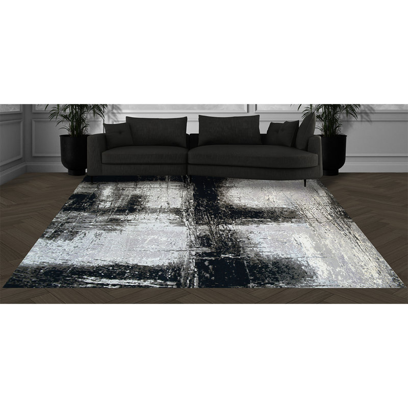 Hand Woven Silk and Wool Area Rug, Rectangle 8' x 10'
