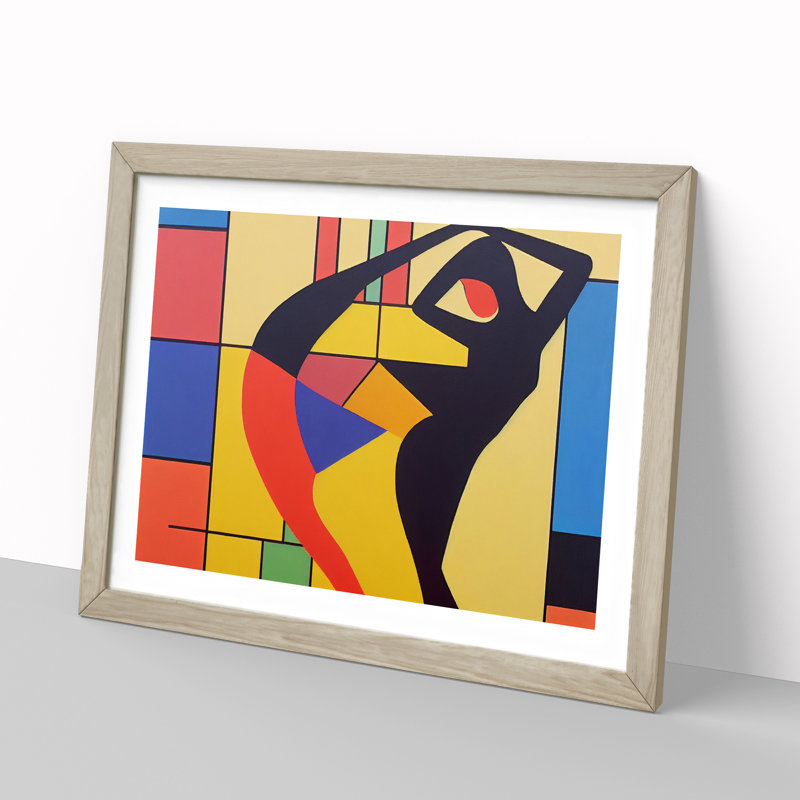 Abstract Woman Dancer Vol.3 - Framed Print, 25cm H x 34cm W x 2cm D, Oak