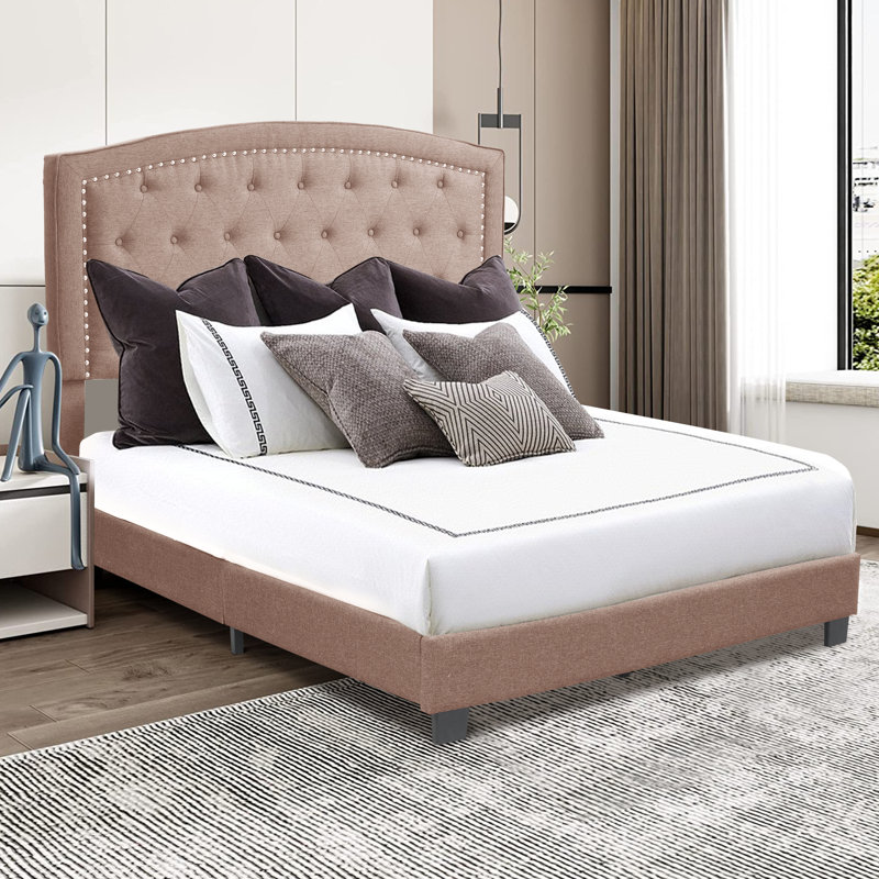 Jonithan Upholstered Bed, Beige, Full