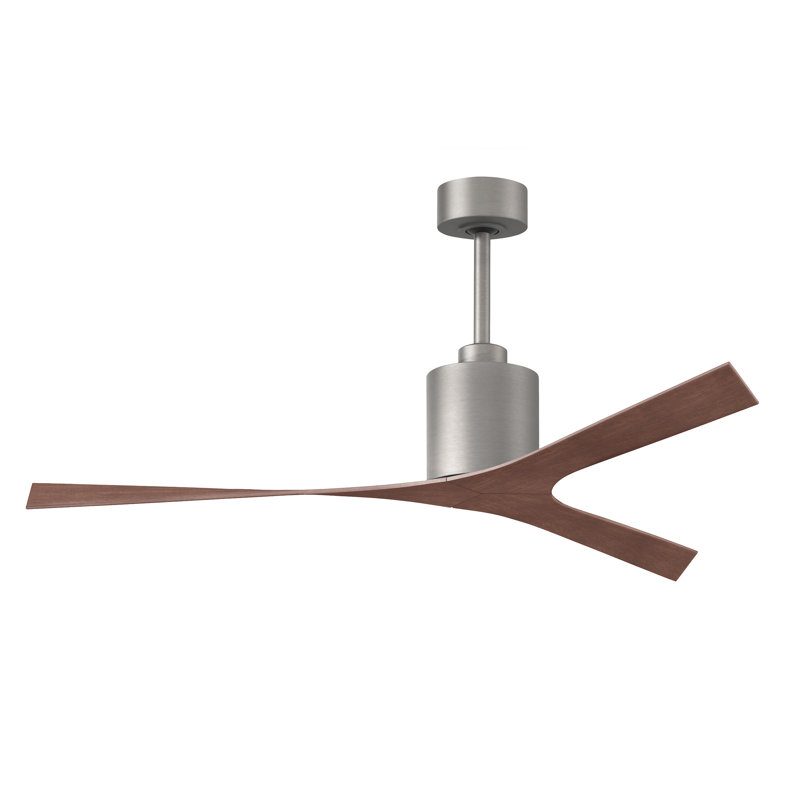 Molly 56" Ceiling Fan, Walnut Tone, Brushed Nickel