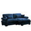Fauteuil à deux places en velours bleu avec traversin rond, conception élégante exquise pour le salon, coussins décoratifs en forme de nuage, rembourrage, structure divisée flexible au-dessus de l'allure rétro