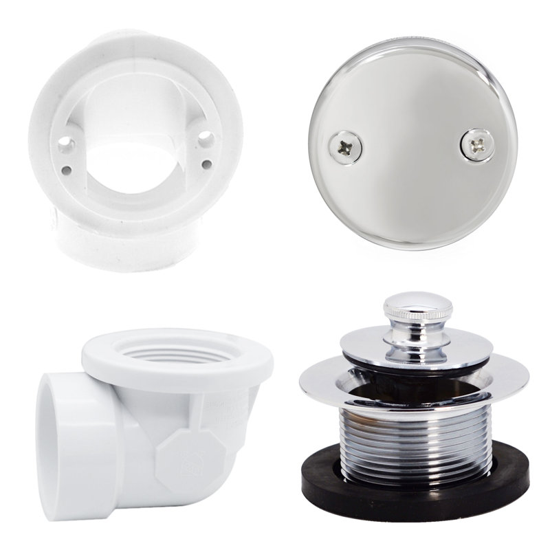 Sch. 40 PVC 1-1/2" Twist & Close Bathtub Drain Trim, Polished Chrome