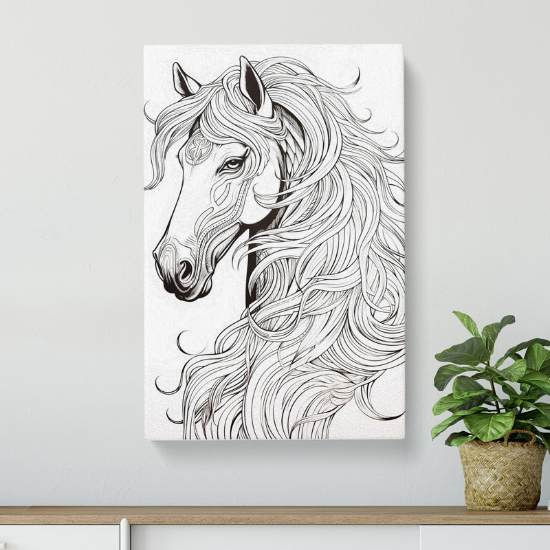 Horse Line - No Frame Print, 76cm H x 50cm W x 3cm D