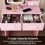 Ensemble de coiffeuse maquillage avec miroir et tabouret, coiffeuse pour petites chambres, rose