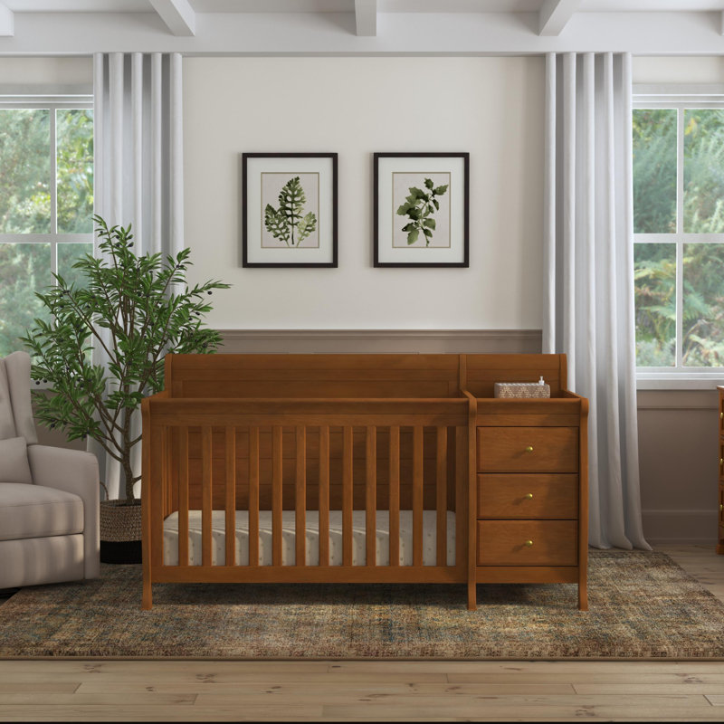 Kalani Chestnut 4-in-1 Convertible Crib with Changer