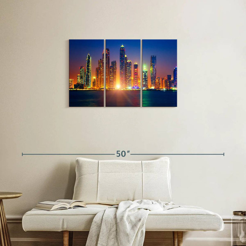 Lever de soleil à Dubaï, H 20 po x l 33 po