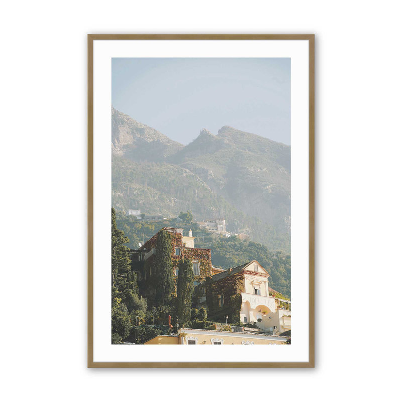 Imprimé Hillside Haven, Cadre simple brossé doré, H 17,25 po x l 13,25 po x P 1,25 po