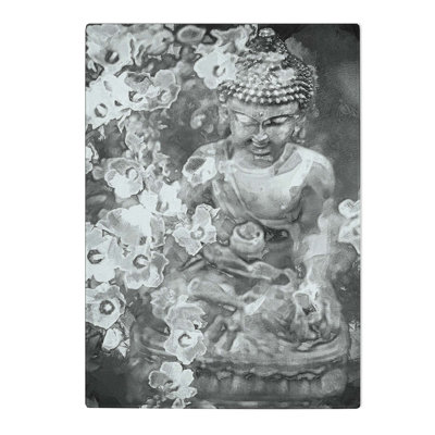 Tempered Glass Buddha Surrounded Chopping Board
