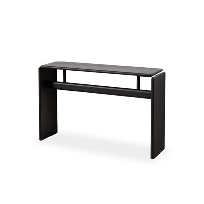 Black Rectangular Solid Wood Console Table