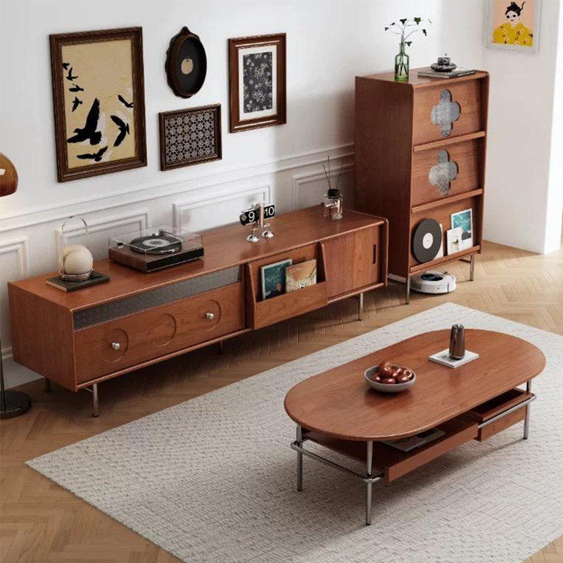 Meuble télé vintage en bois massif