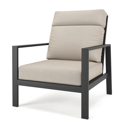 Fauteuil club d'extérieur en métal avec coussin Sunbrella Townsend