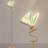 LED Butterfly Floor Lamp With Goose Neck Design, 12W Energy-Saving Modern Standing Lamp For Living Room, Bedroom, Office, 4000K Warm White Light, Acrylic Butterfly Shade