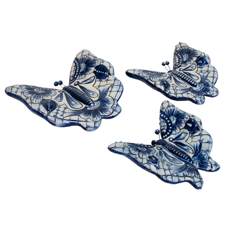 Ensemble de 3 papillons muraux Talavera 