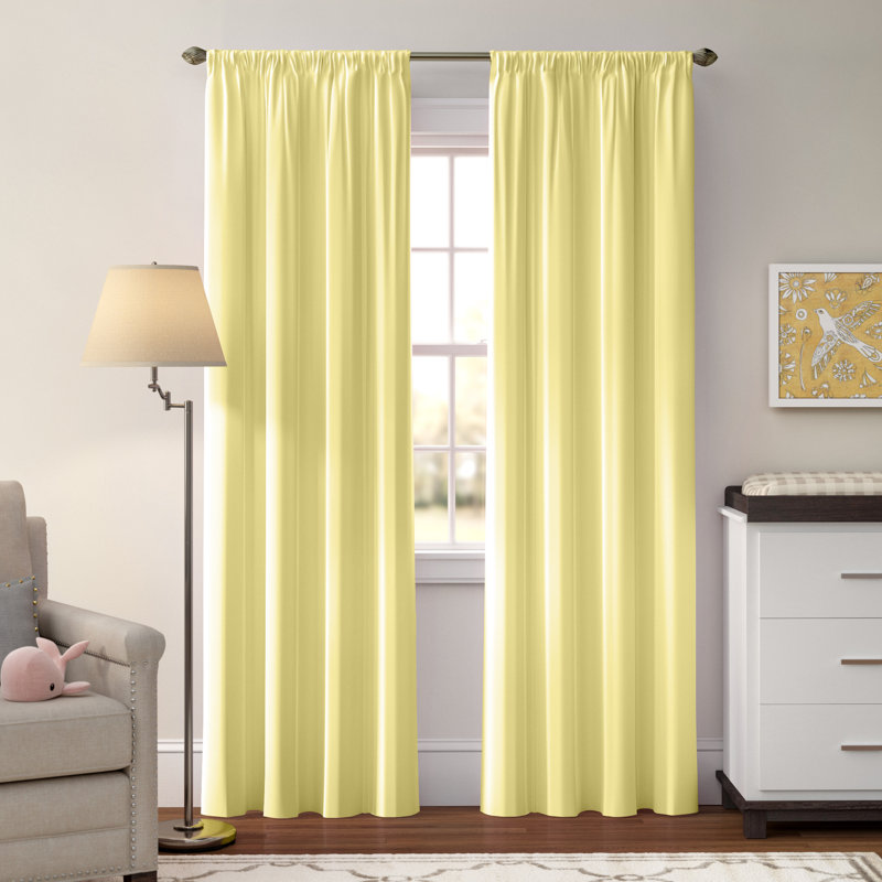 Eclipse Kids Microfiber Blackout Rod Pocket Curtains, Solid Thermaback Window Curtains for Bedroom, Kids Room or Nursery (1 Panel), 42 In wide x 84 In long, Pink
