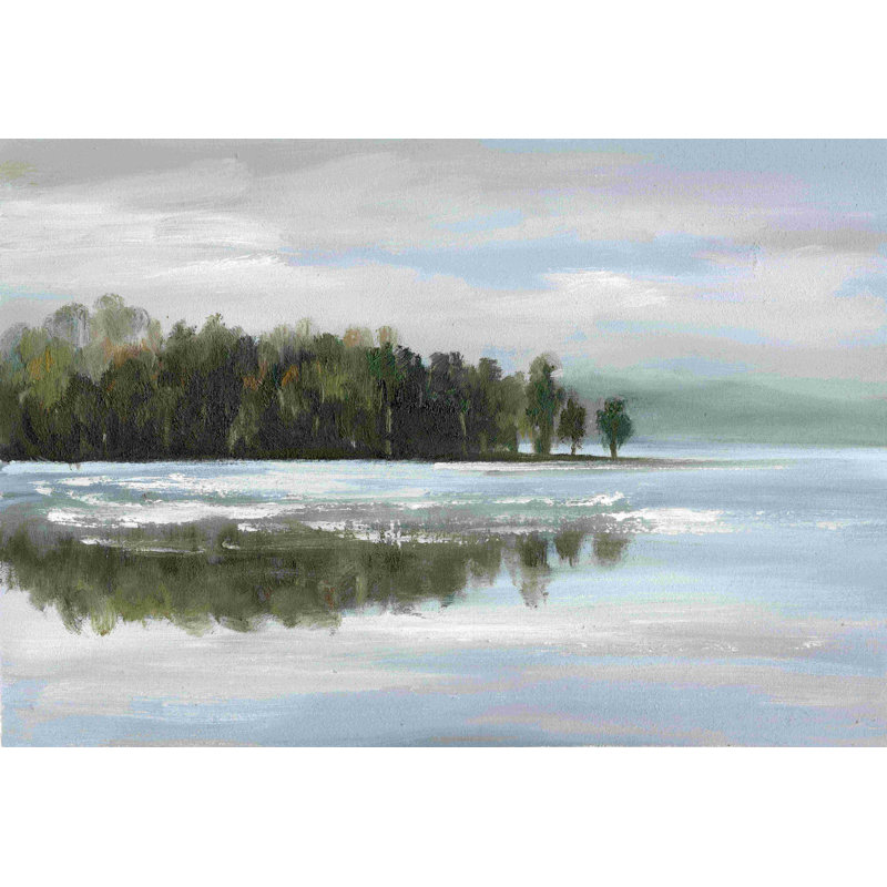 Fall Lake - peinture sur toile tendue, H 32 po x l 48 po