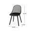 Fauteuil Lily moderne pour l'extérieur - Polypropylène noir, hauteur 83,2 cm, assise résistante aux intempéries avec base stable en maille losange, profondeur de l'emballage 70 cm