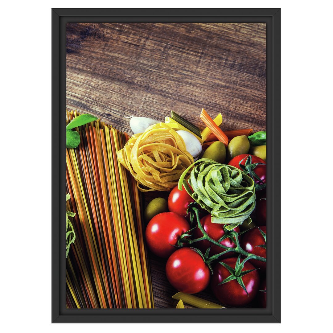 Gerahmtes Wandbild Pasta Italia mit Tomaten