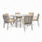 Zendra 6-Person Modern Rustic Patio Dining Set with Acacia Wood and Iron Frame-120341815