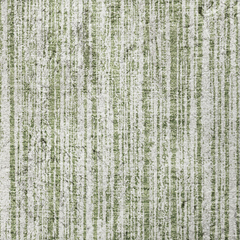 Tapis à rayures Shaggy Dream lavable à la machine de qualité supérieure, Vert, 8 pi x 10 pi