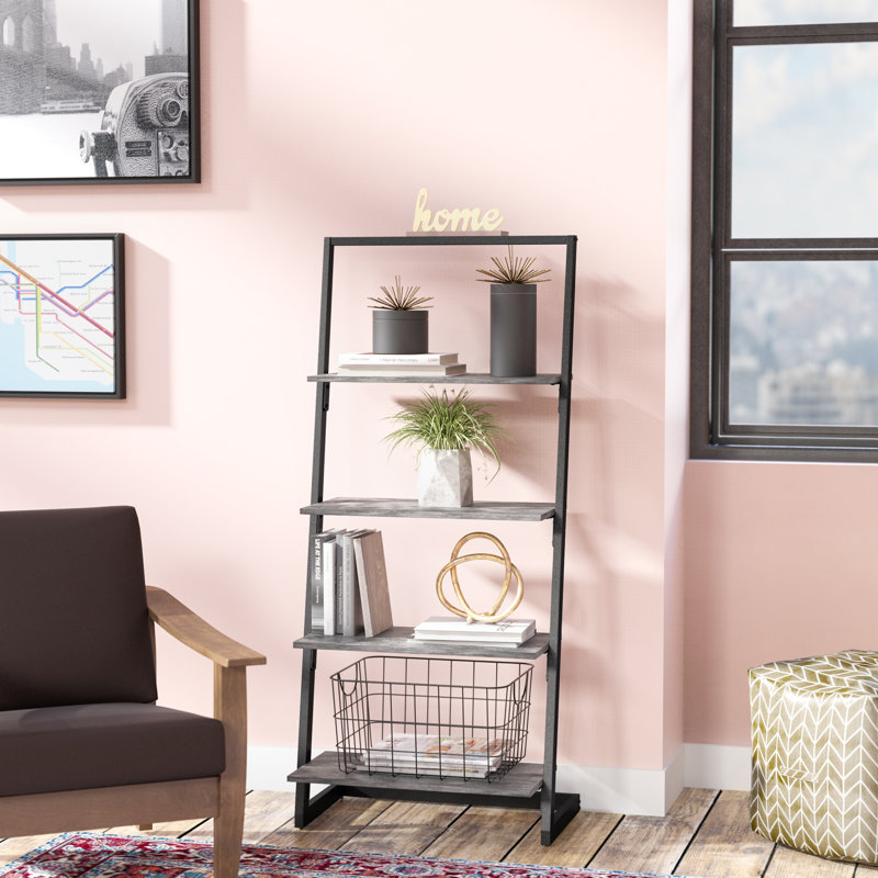 Bailee Ladder Bookcase, Slate Gray