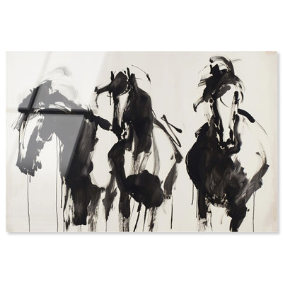 Horses in Ink Acrylic Farm Animals Art by Art Remedy, Ready to Hang