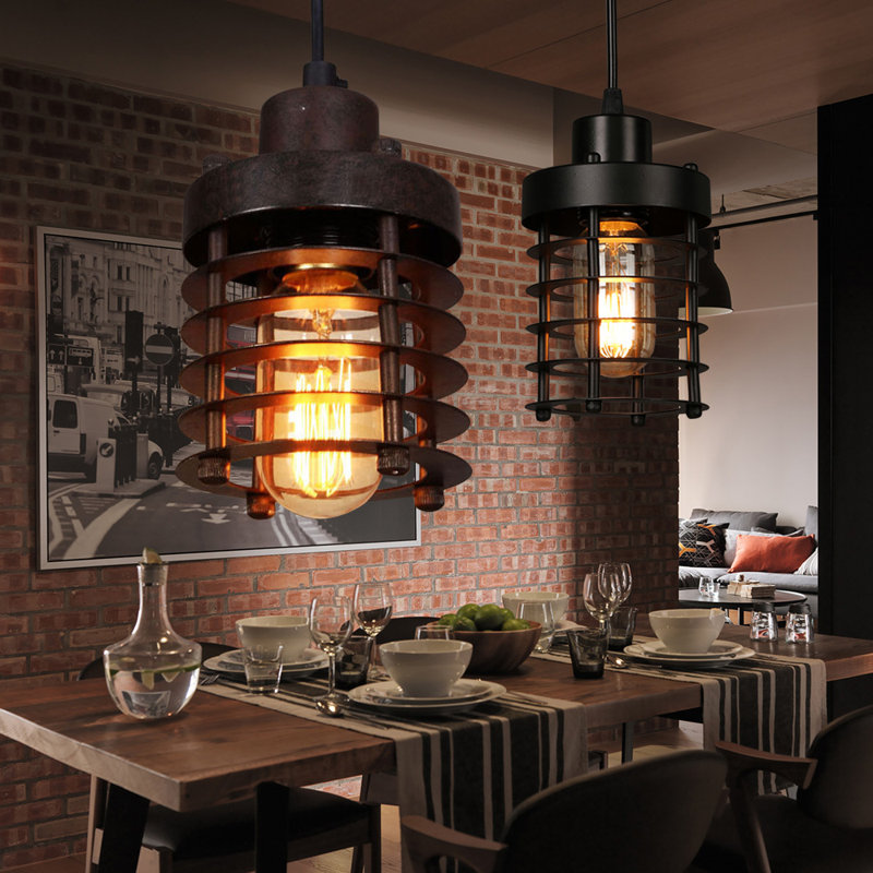 1 - Light Retro Pendant Light, Satin Black