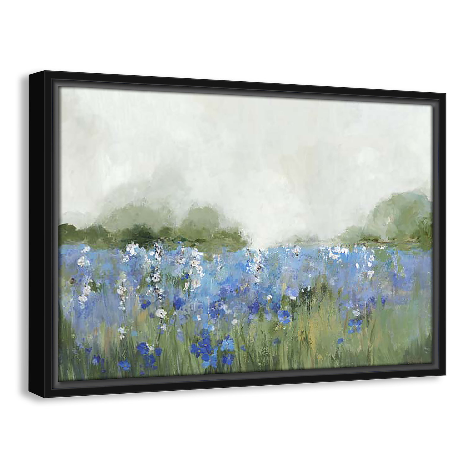 Meadows Bluebels Field "Meadows Bluebells Field" Print, 13.5" H x 19.5" W x 2" D, Black Framed