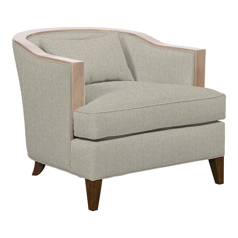 Thom Filicia Home 32.5" Wide Barrel Chair, Havana, Ian Smoke Polyester
