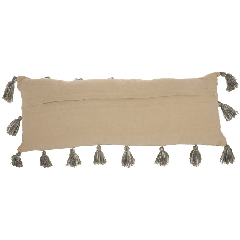 Tassels Throw Pillow, Charcoal