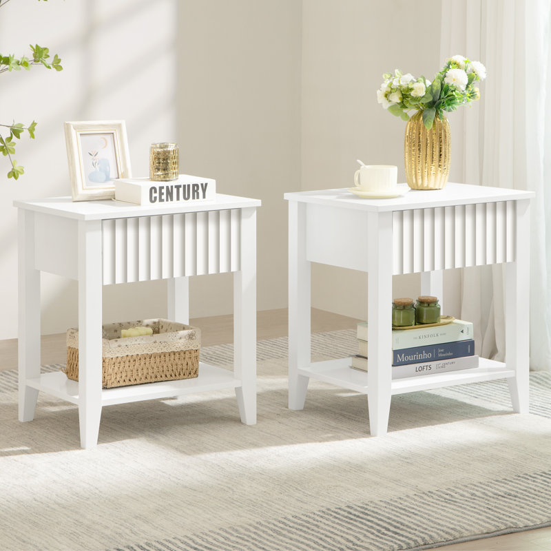 Nyleen 1-Drawer Nightstand, White