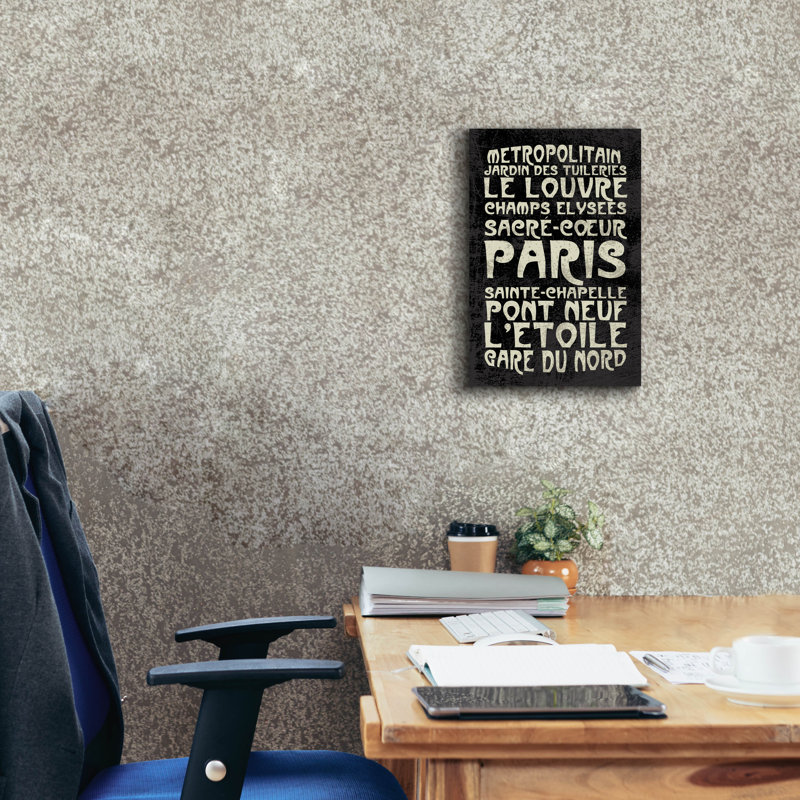 «Paris» par Erin Clark, art mural sur toile, 12 po x 18 po, H 18 po x l 12 po x P 0,75 po