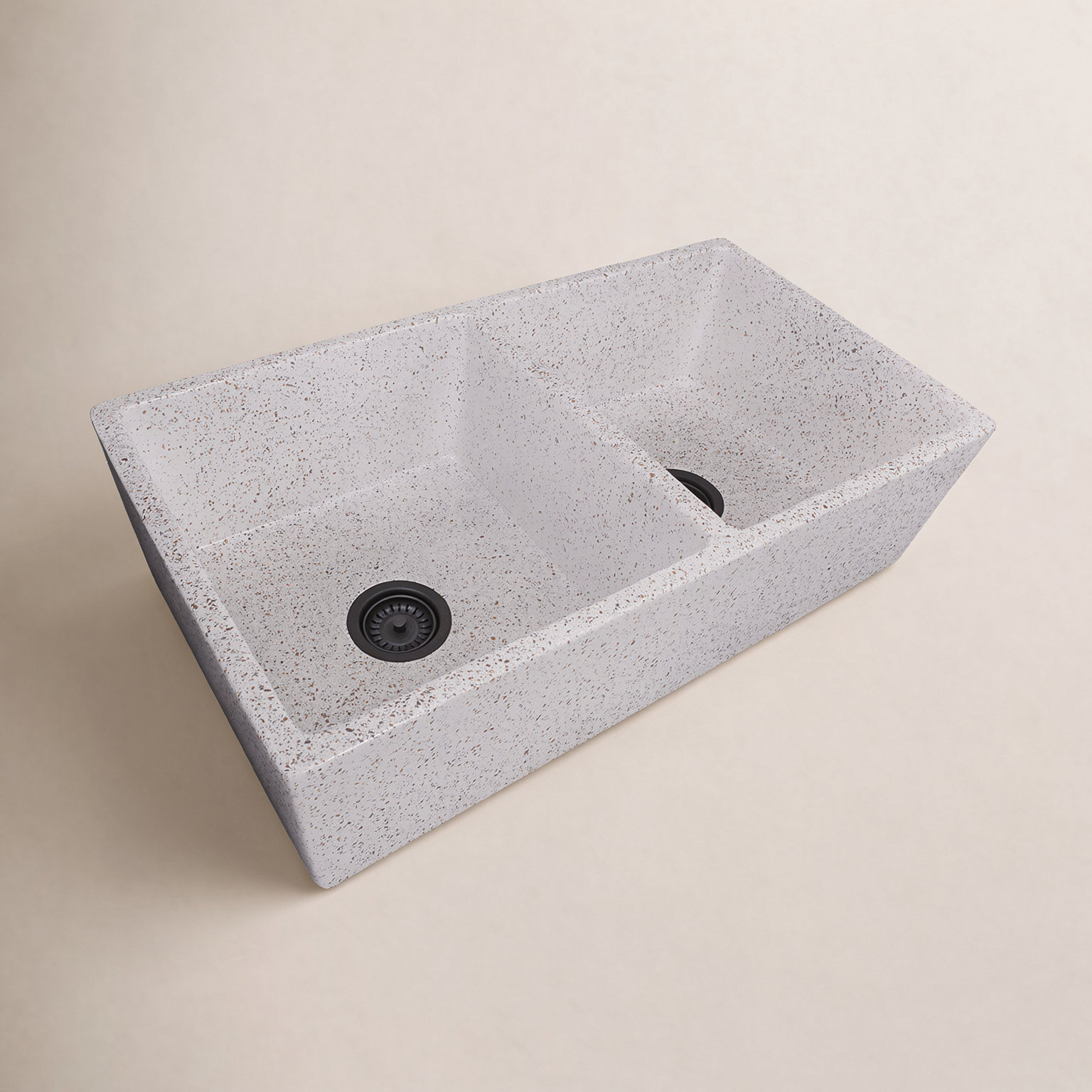 Vineyard 33" Double Basin Farmhouse Kitchen Sink, Pietra Sarda