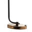 Lampe de table de luxe contemporaine avec abat-jour en métal noir et base circulaire, avec tige incurvée et accents dorés